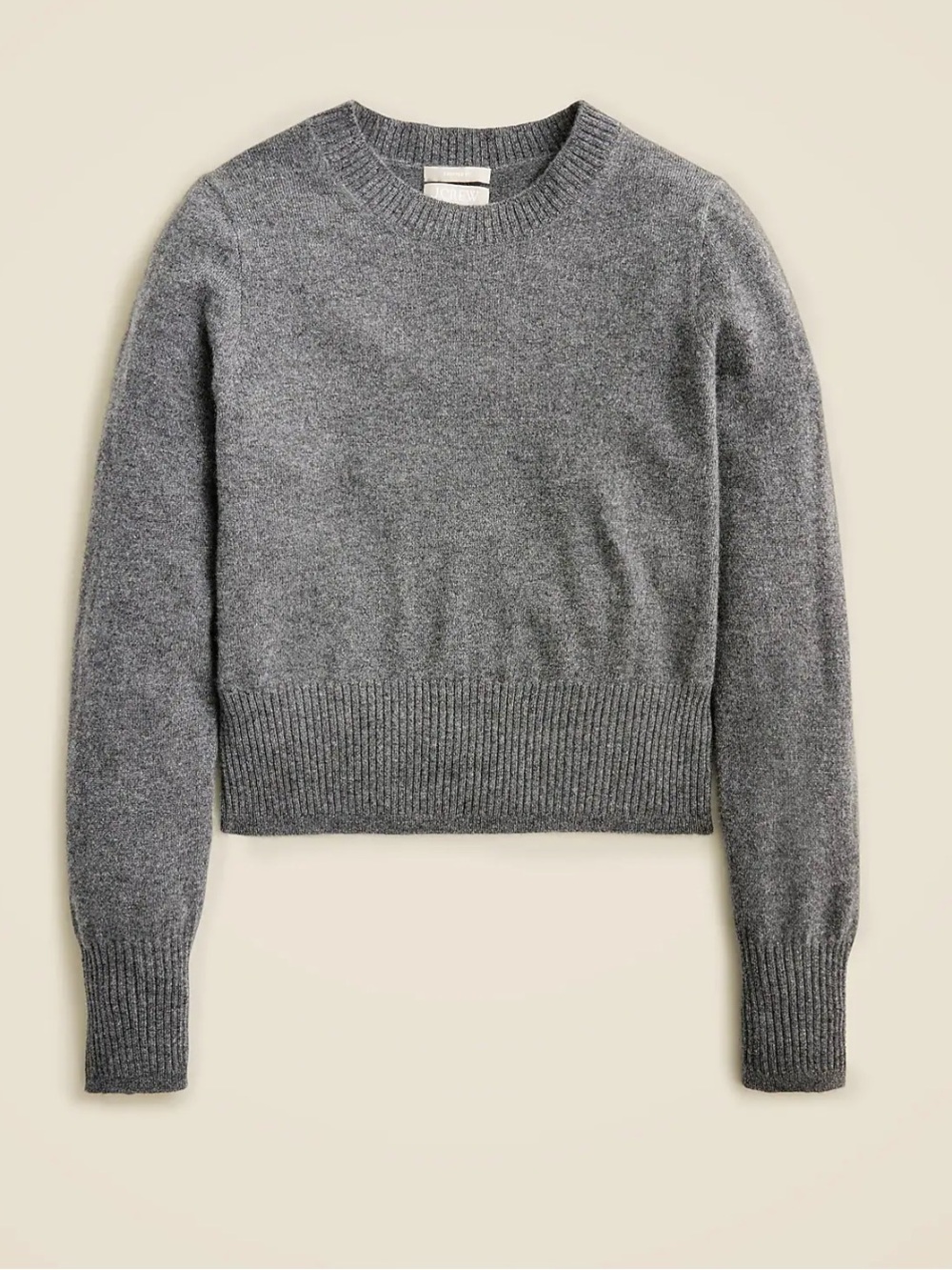 J. CREW WOMENS CASHMERE CROPPED FIT CHARCOAL GRAY SWEATER MEDIUM NEW BG654 - Picture 8 of 8